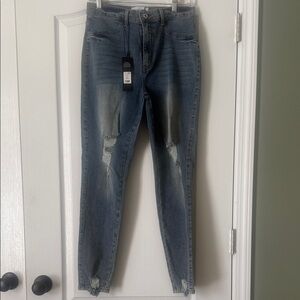 Fashion Nova Distressed Blue Jeans Size 9